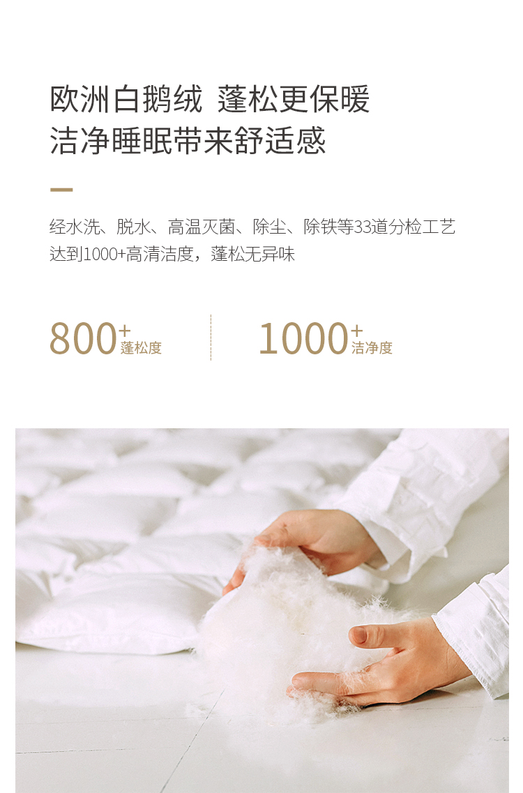 88563-CELEN羽绒被 欧洲进口 羽绒被芯95%白鹅绒被芯80支 五星级酒店家用双人秋冬被子加厚 95%白鹅绒(冬被) 200*230cm(适用1.5/1.8m床)-详情图