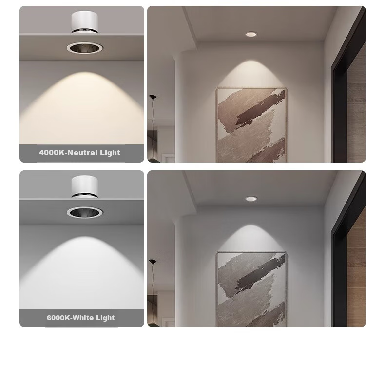 JIAOJIAOZHE Small Hill Spotlight, Recessed Anti-Glare Wall Washer Light, Narrow Frame LED Ceiling Light for Home Use, 7W White Cup, 4000K 20