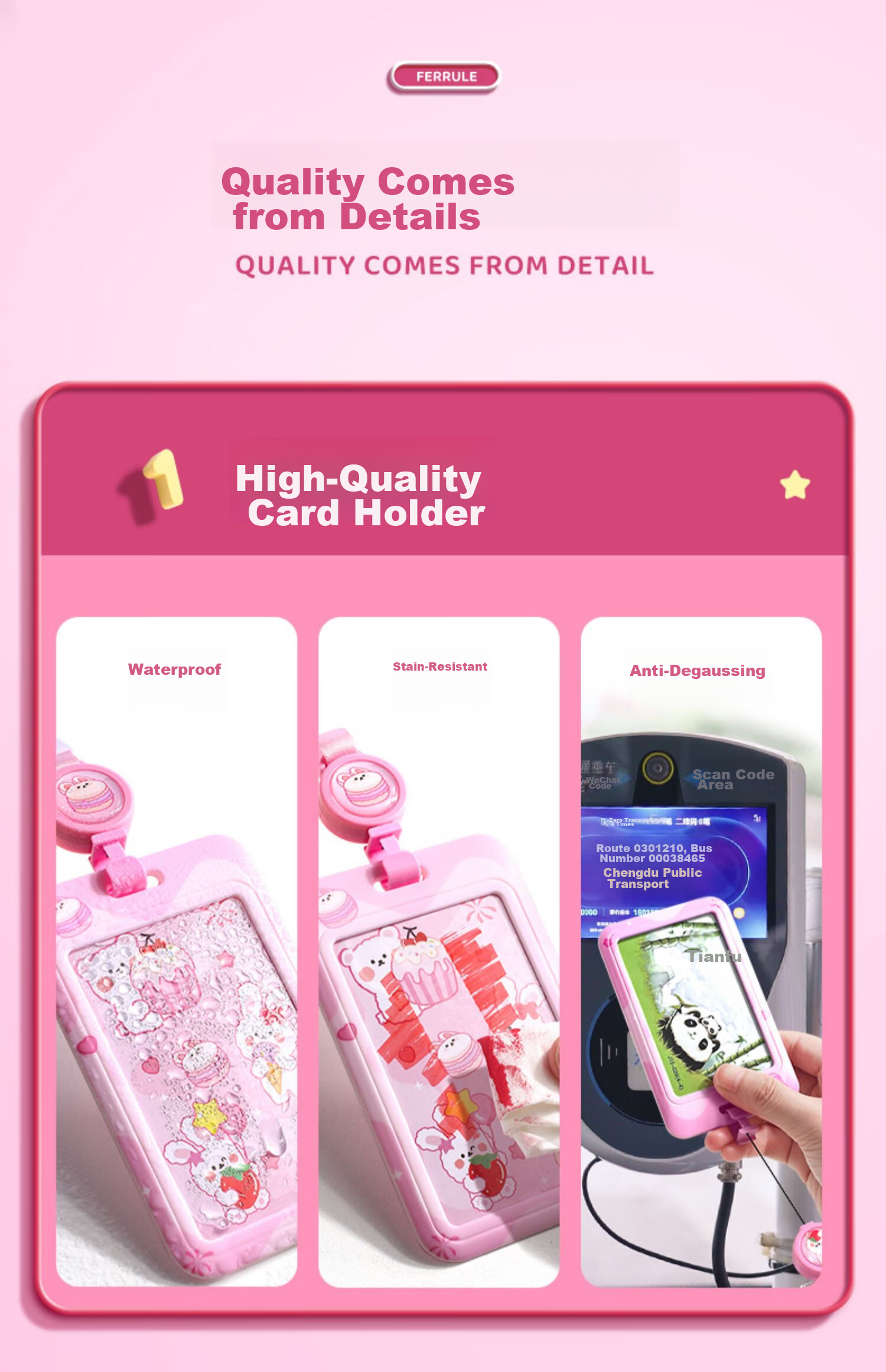 Jinzhi 2-Pack Rabbit Sauce Card Holder, Elementary School Student Children's Bus Card Bag, Campus Card Access Control Card, Citizen Meal Card Anti-Loss Pickup Chest Card, Kindergarten Retractable School Badge with Lanyard Neck Strap Chest Card 17