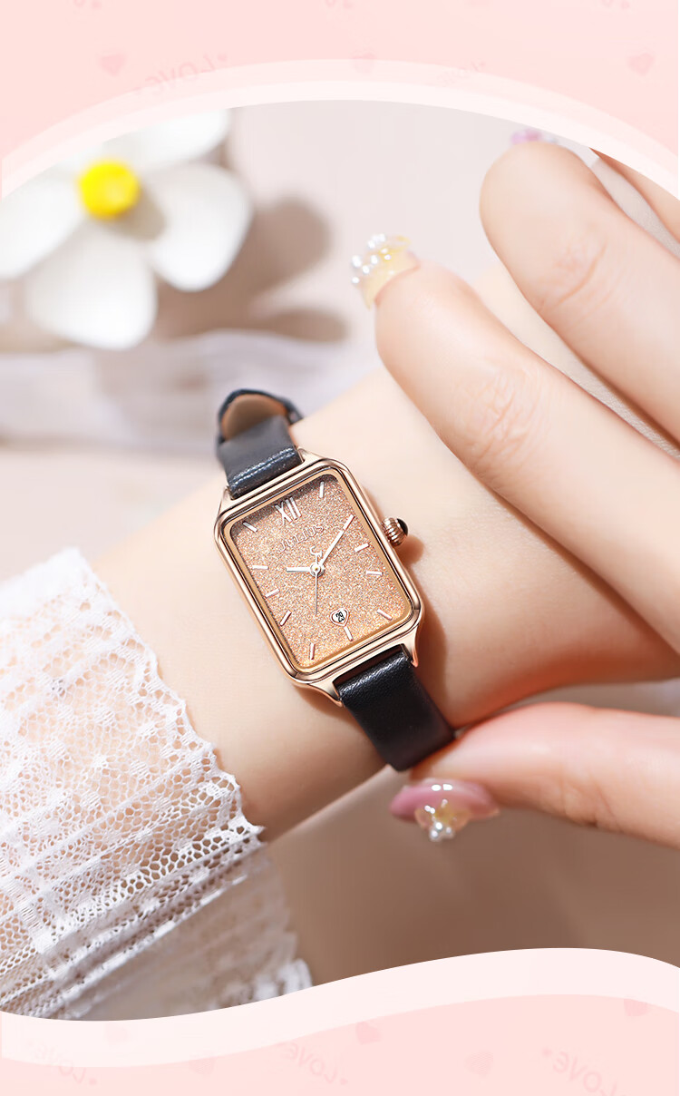 Julius Women's Watch Fashion Gift Box Gradient Starry Sky Calendar Stylish Student Exam Watch Gradient Pink MGBB-1503A 13
