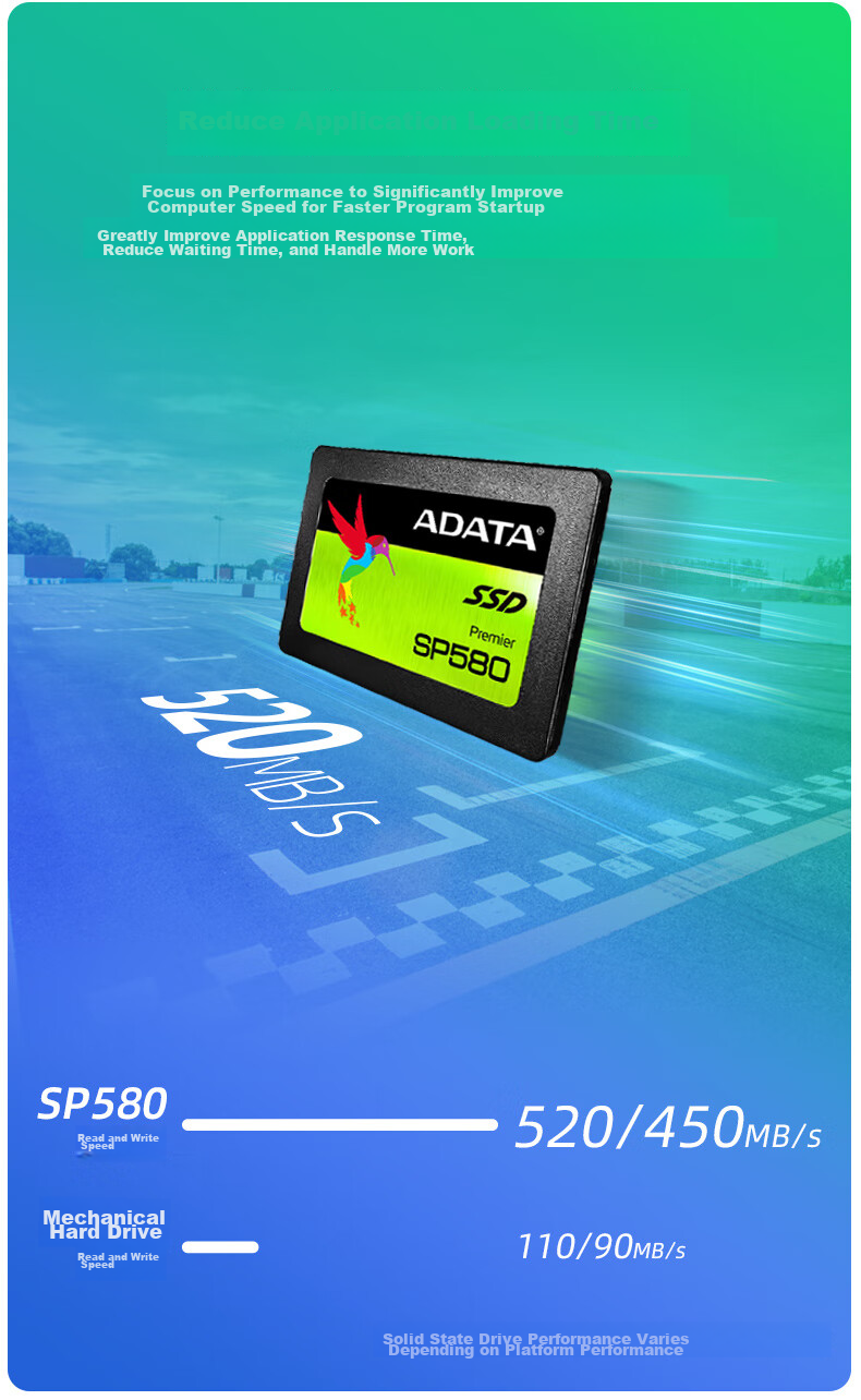 ADATA 240GB SSD Solid State Drive, SATA 3.0 Interface, SP580 3
