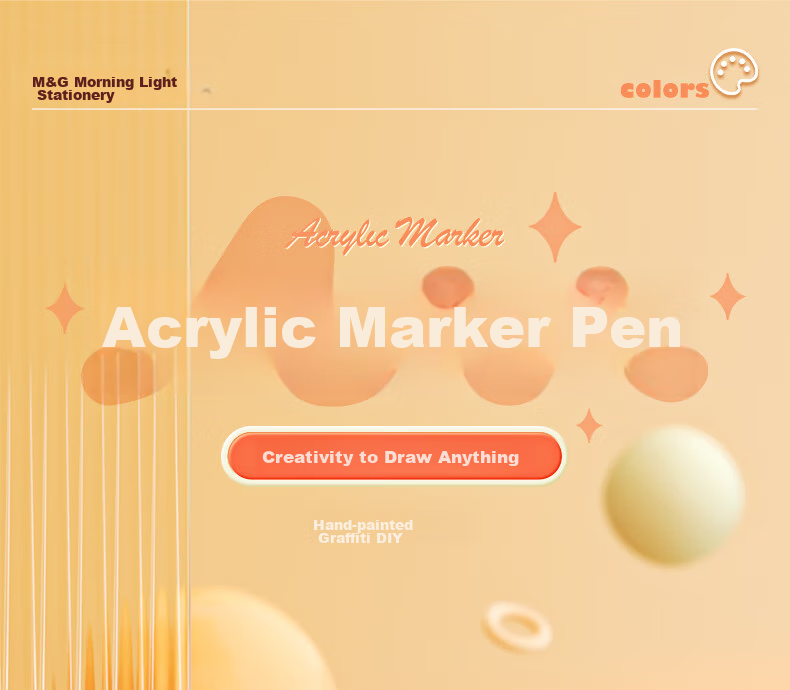 M&G Stationery 24-Color Acrylic Markers Children's Student Watercolor Pens Drawing Pens Waterproof Hand-Drawn Guka Doodle Birthday Graduation Gift APMT3308 1