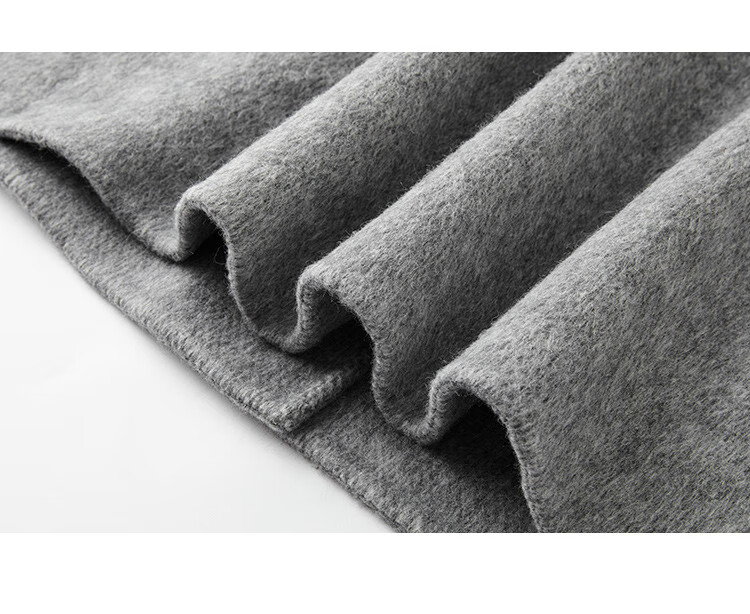 Demana Gray Series Hooded Woolen Coat Winter Loose Long Double-Sided Wool Coat Women Gray L 11