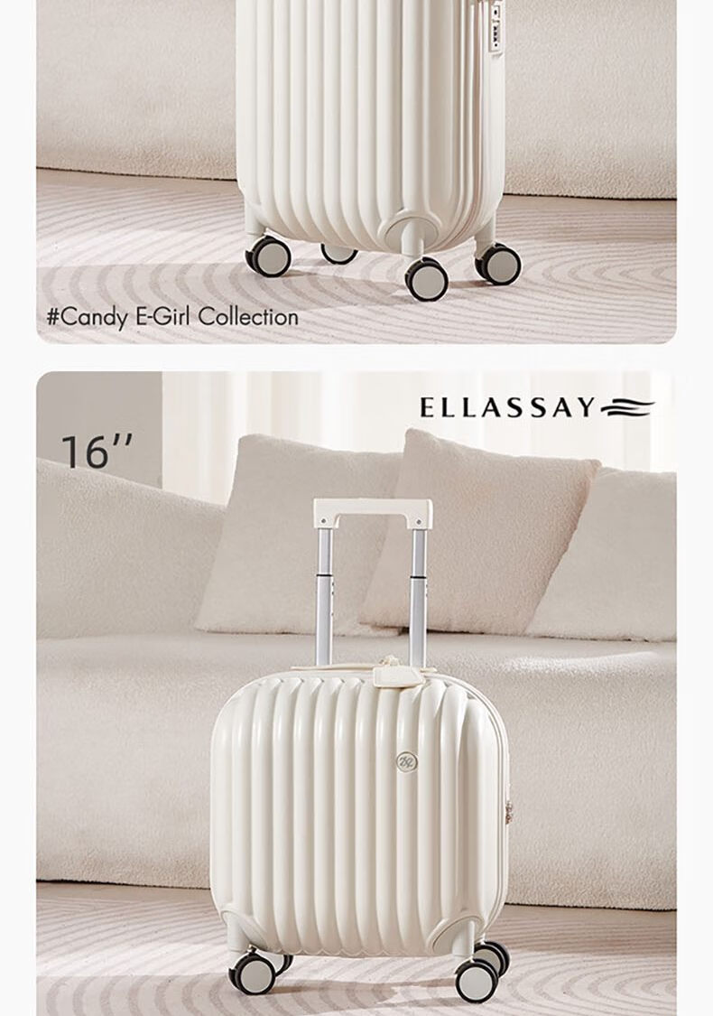 ELLASSAY Candy Series Luggage, 20-Inch Suitcase, Fashionable Trolley Case, Unisex Password Lock, Portable Travel Case 8