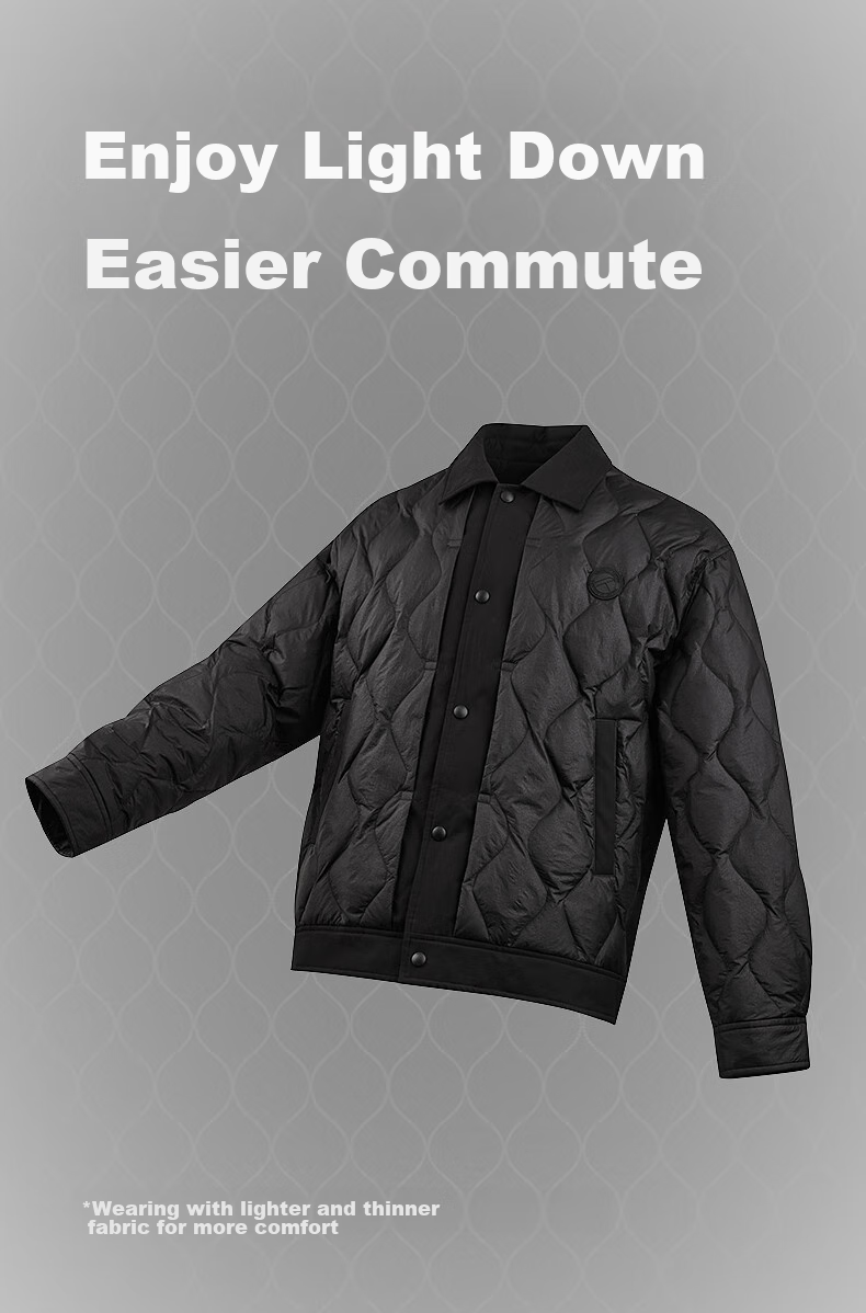 GXG Men's Lightweight Shirt-Style down Jacket, Winter 2024 New Product, Black, Size 175/L 2