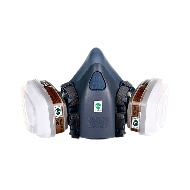 3M 7502 Silicone Gas Mask Respirator for Dust, Organic Gases And Vapors, Paint-Specific with 6001 Filter Cartridge Firefighting Mask