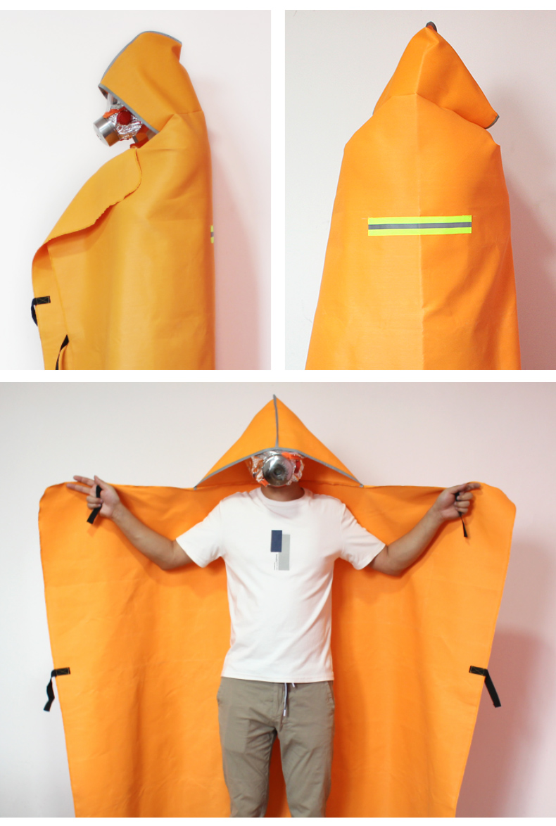 Jumu Fire Escape Cloak, Emergency Escape Fire Blanket, Kitchen Household Anti-Poison Mask, Matching Silicone Fire Blanket 13
