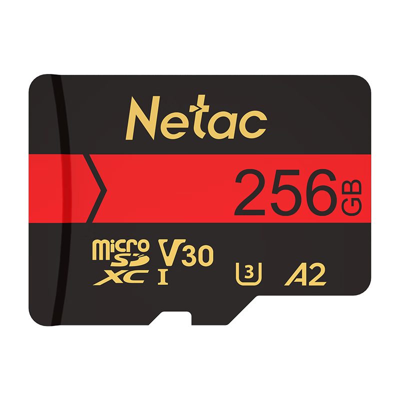Netac 256GB TF (MicroSD) Memory Card U3 A2 V30 4K Ultra-High Version Compatible with DJI Action Cameras And GoPro Memory Cards Read Speed 170MB/s