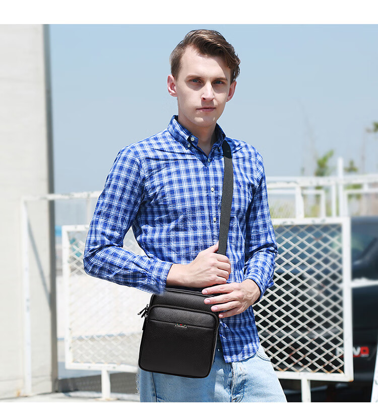 CROCODILE Youth Top-Grain Leather Fashion Shoulder Bag, Men's Vertical Casual Crossbody Bag, Gift for Boyfriend, TB050 8