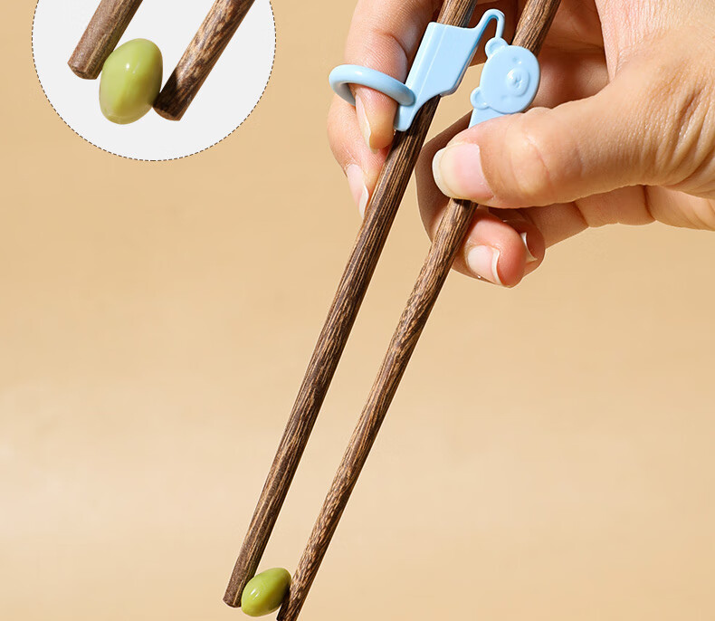 CORN Children's Self-Resetting Training Chopsticks for Kids Ages 3-6 Wooden Short Chopsticks Learning Aid 12