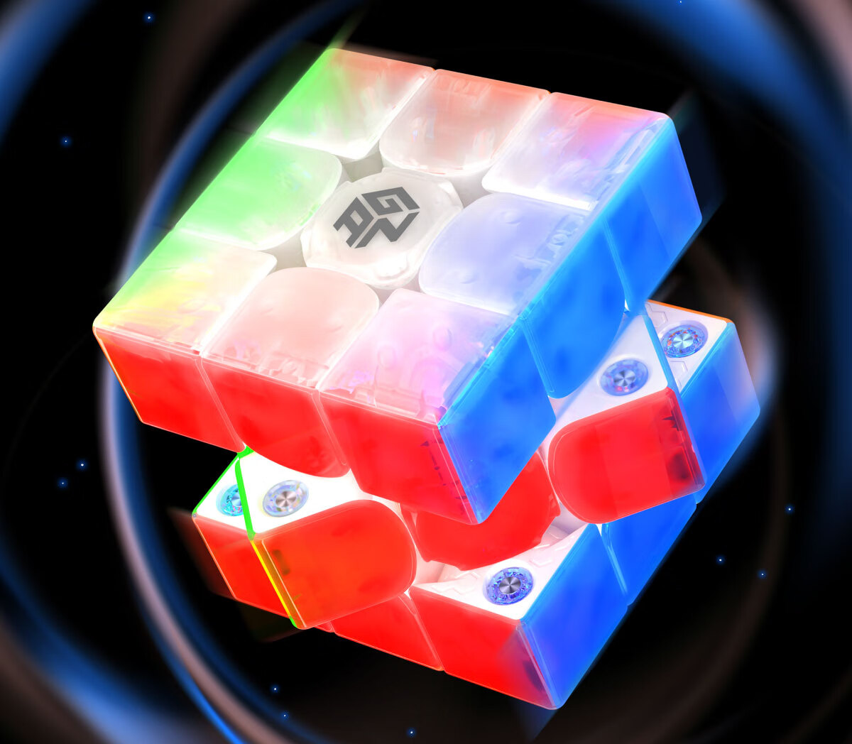 GAN Magic Cube, Irregular Children's Educational Toy, Competition Magnetic Smooth Fast-Twist Gift, Five Mag Maglev UV Black 1
