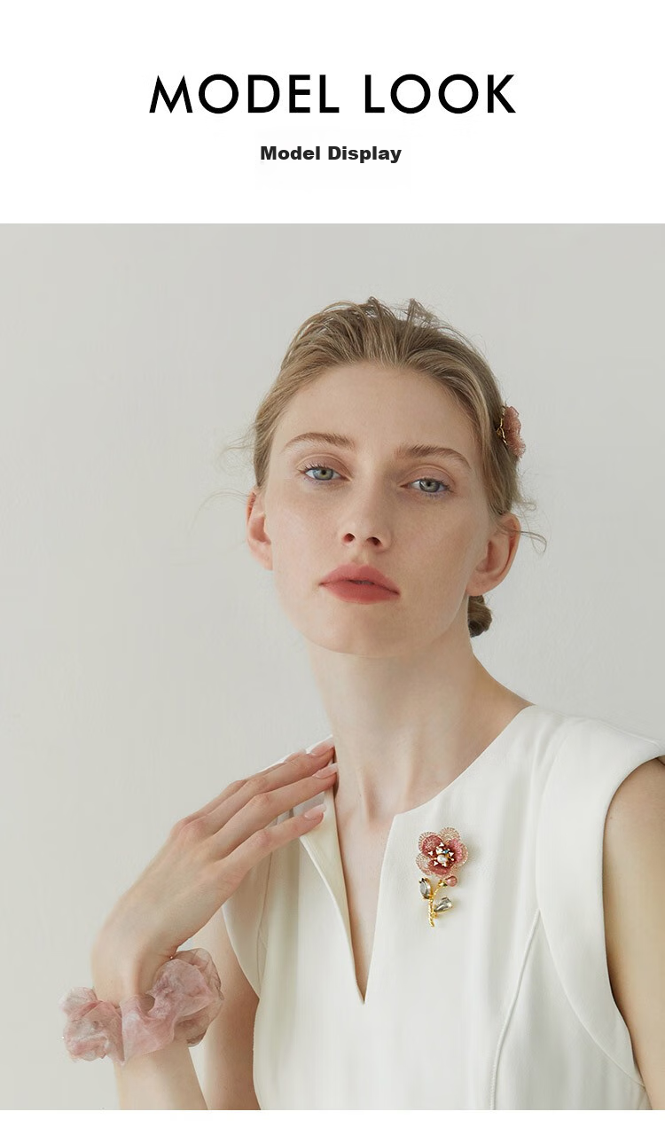 She's Camellia Brooch, Women's Shirt Corsage, Exquisite Pin, Birthday Gift for Girlfriend 3