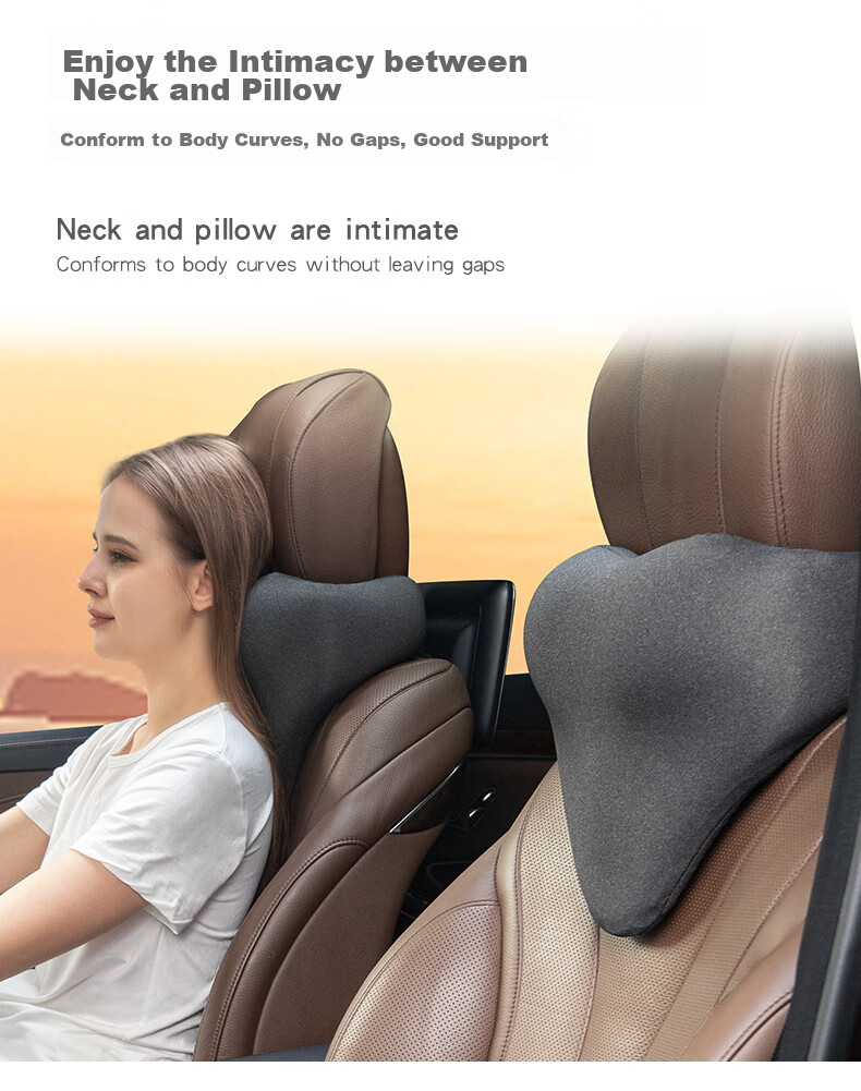 Dijialun Car Headrest, Car Neck Pillow And Lumbar Support, Memory Foam Neck Pillow for Car Seat, Cervical Spine Pillow for Car, Lumbar Support Pillow for Herniated Disc, Sleeping Correction Pillow, Single Piece 8