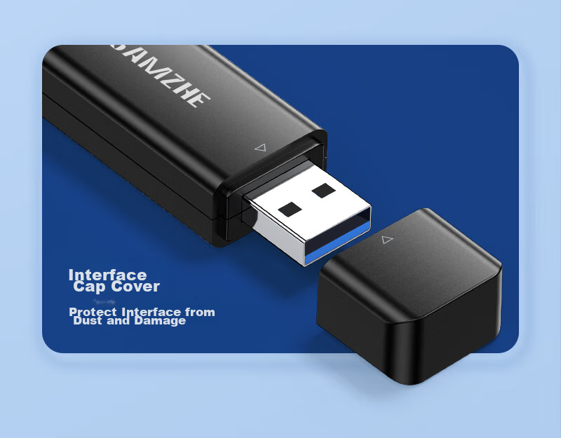 SAMZHE USB3.0 High-Speed Card Reader, Multifunctional SD/TF Card Reader All-In, Supports Smartphones, DSLR Cameras, Dash Cams, Surveillance Memory Cards CRA01B 13