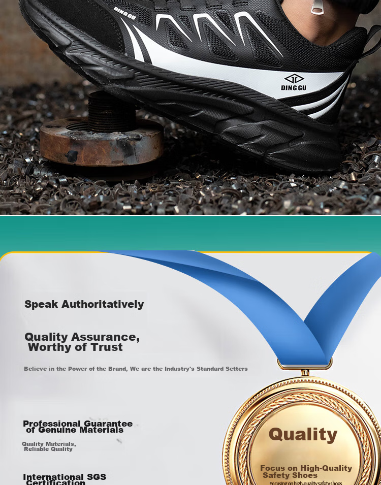 Dinggu Safety Shoes for Men, Lightweight All-Season Anti-Smashing And Puncture-Resistant Steel Toe Work Boots with Smart Buckle JD8071D41 9