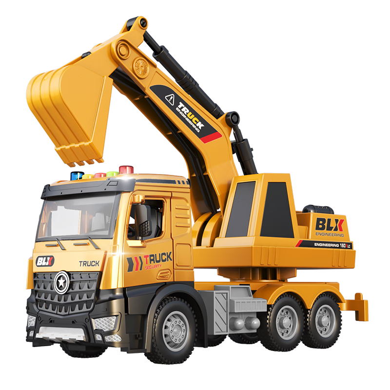BAOLE STAR TOYS Children's Toy, Boys' Birthday Gift, Inertia Excavator, Large Construction And Transport Vehicle, 3-6 Years Old Car Model