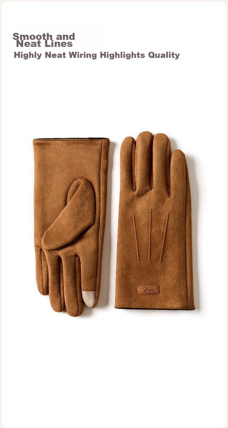 JIUMU Warm Gloves for Men, Winter Thickened Fleece-Lined, Suitable for Cycling And Driving, Windproof And Cold-Resistant, Touchscreen Compatible 5