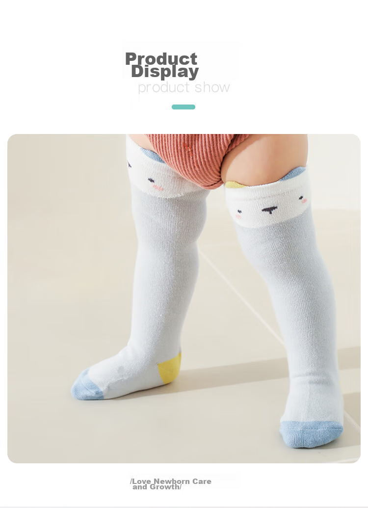 Aibaoshi Baby Socks Spring And Autumn Style, 0-1 Year Old Infant Over-Knee Long Socks, Newborn Socks, Size S, 3 Pairs Pack, Animal Pattern S569 12