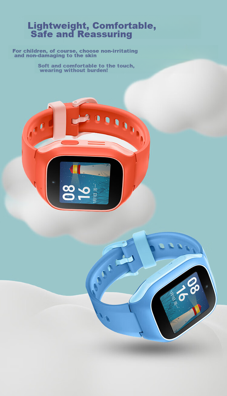 Freeson Compatible with Mitu Children's Smartwatch 6C Strap, Xiaomi Learning Watch 6c Strap, Detachable Replaceable Skin-Like Soft Silicone Wristband for Smart Video And Photo Watch, Blue 3