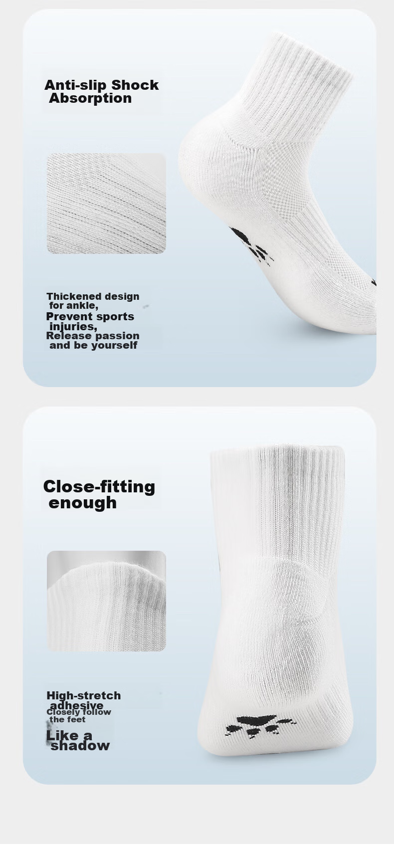 KELME Sports Socks (3 Pairs), Autumn And Winter Warm Sweat-Absorbing Mid-Calf Socks, for Basketball, Badminton, Running, Breathable Casual Socks 6