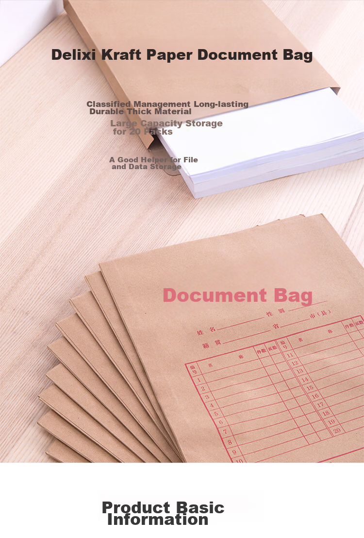 Deli 20 Bid-Specific A4 Mixed Pulp Kraft Paper File Folders, 250g Thickened Version / 4cm Side Width, Contract Tender Document Folder for Reports, Bills, Vouchers And Certificates Protection, 33415 2
