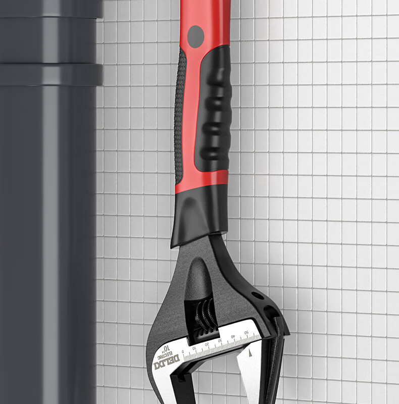 DELIXI ELECTRIC Adjustable Wrench, Multifunctional Plumbing Wrench, Wide-Mouth Adjustable Spanner, Pipe Wrench Dual-Use 12-Inch 12