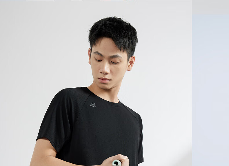 361° Men's Short-Sleeve T-Shirt, Summer Quick-Dry, Loose-Fitting, Athletic, Running, Fitness, Casual Top, Half-Sleeve, 652524101-6 34