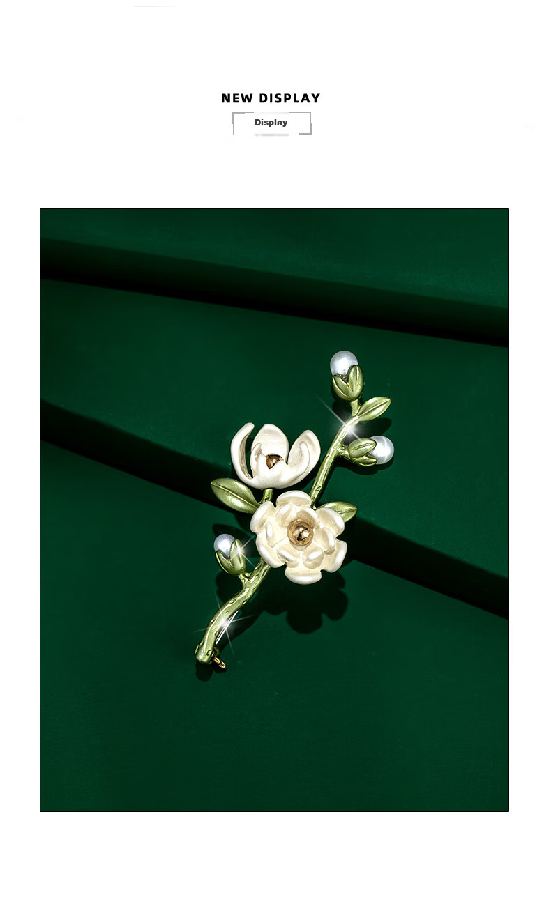 Qlady White Orchid Brooch, High-End Women's Pin, Fastens Clothes, Accessories for Cheongsam, Brooch Clasp, Mid-Autumn Festival Gift 9