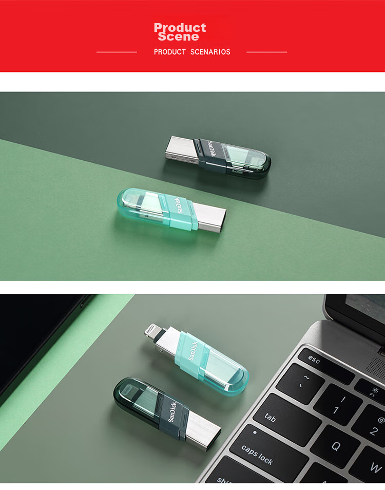 SanDisk, SanDisk, 256GB, Lightning USB3.1, Apple Phone Flash Drive, Black, Read Speed 90MB/s, Apple MFi Certified, Dual-Use Flash Drive for IPhone/iPad And Computer 14