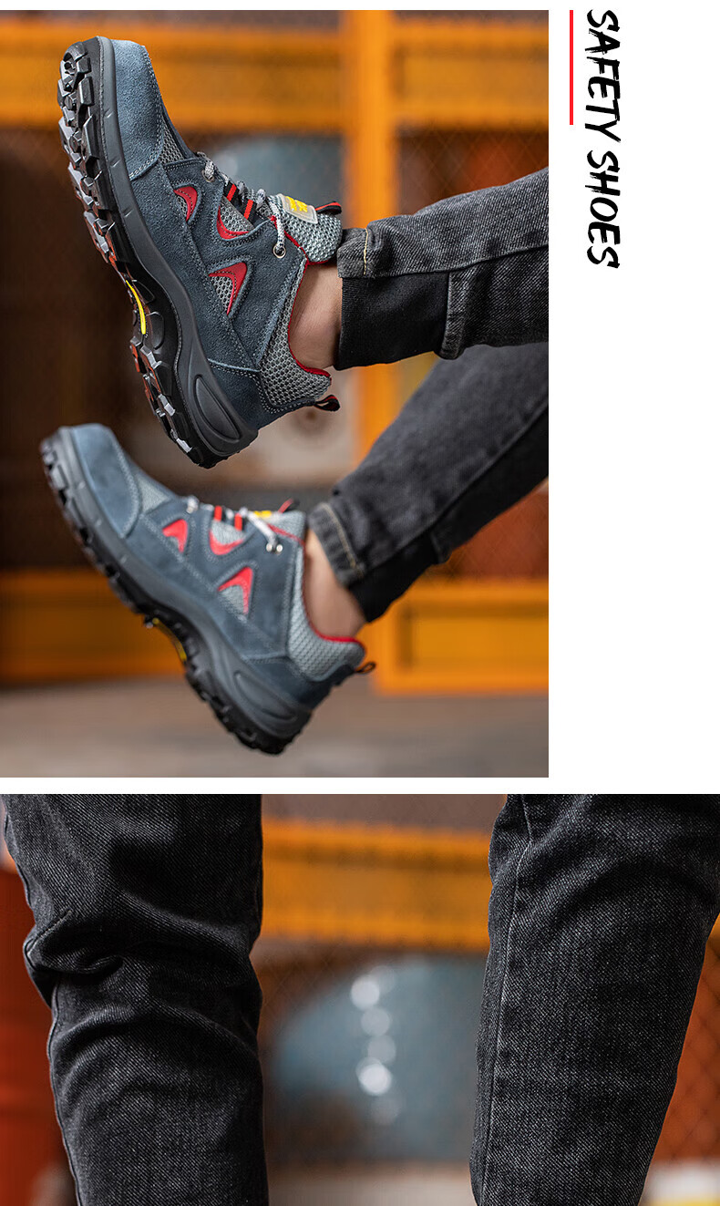 SHENGLI Safety Shoes for Men, Anti-Smashing, Puncture-Resistant, Breathable Work Shoes, Model 3350, Size 43 14
