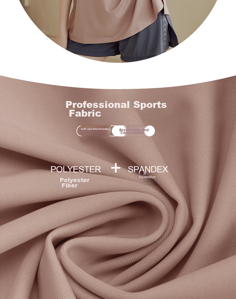 XUEXIMAN Yoga Wear for Women, Loose-Fitting Quick-Dry Short Sleeve Sports Top, Breathable Fitness Cover-Up, Summer Workout Athletic T-Shirt 3