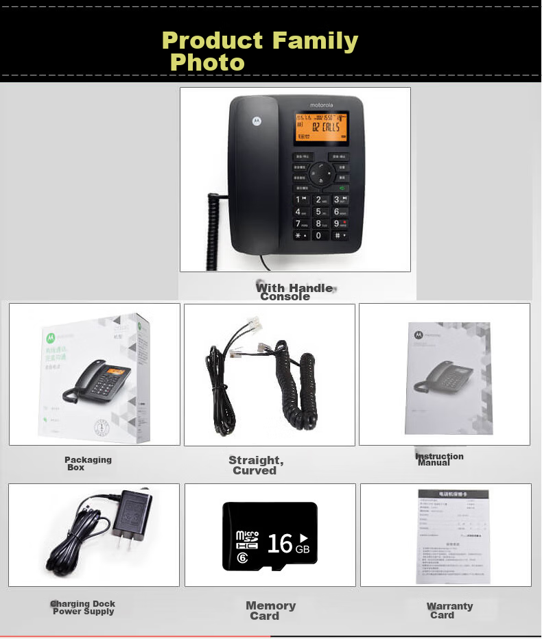 Motorola CT111C Conference Recording Telephone, Landline Phone, Office And Home Use, Smart TF Card Expansion Slot, Business Customer Service Call Center, Black 10