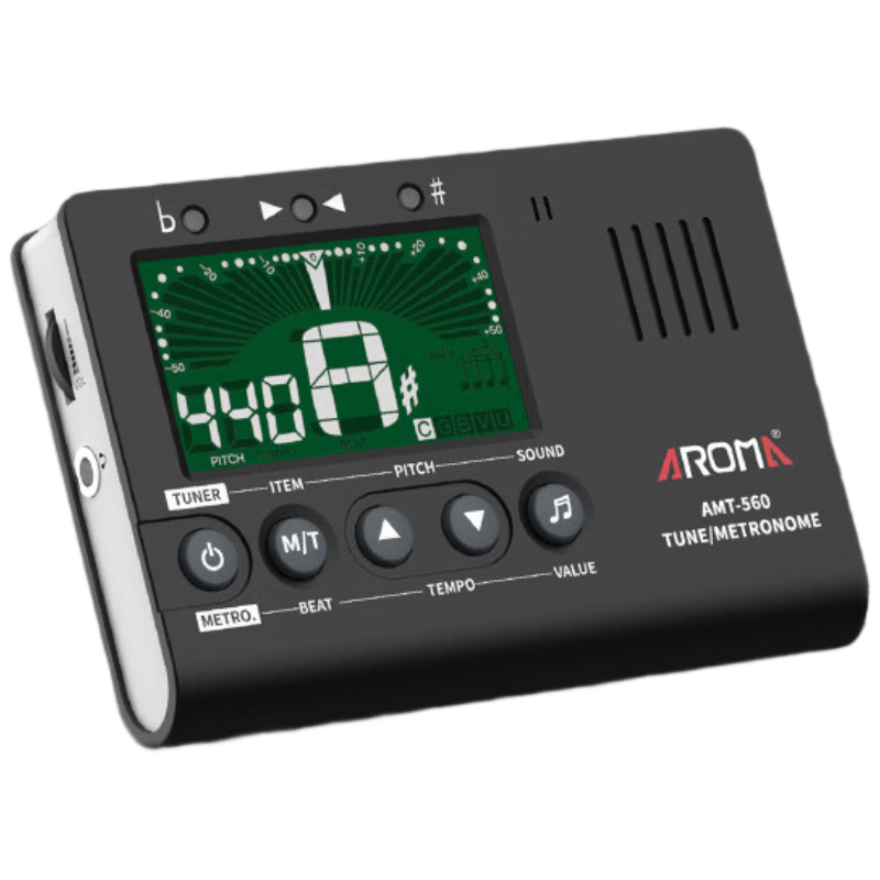 AROMA Electronic Metronome, Rhythm Generator, Guitar Tuner, Violin And Bass Three-In Tuning Device AMT-560