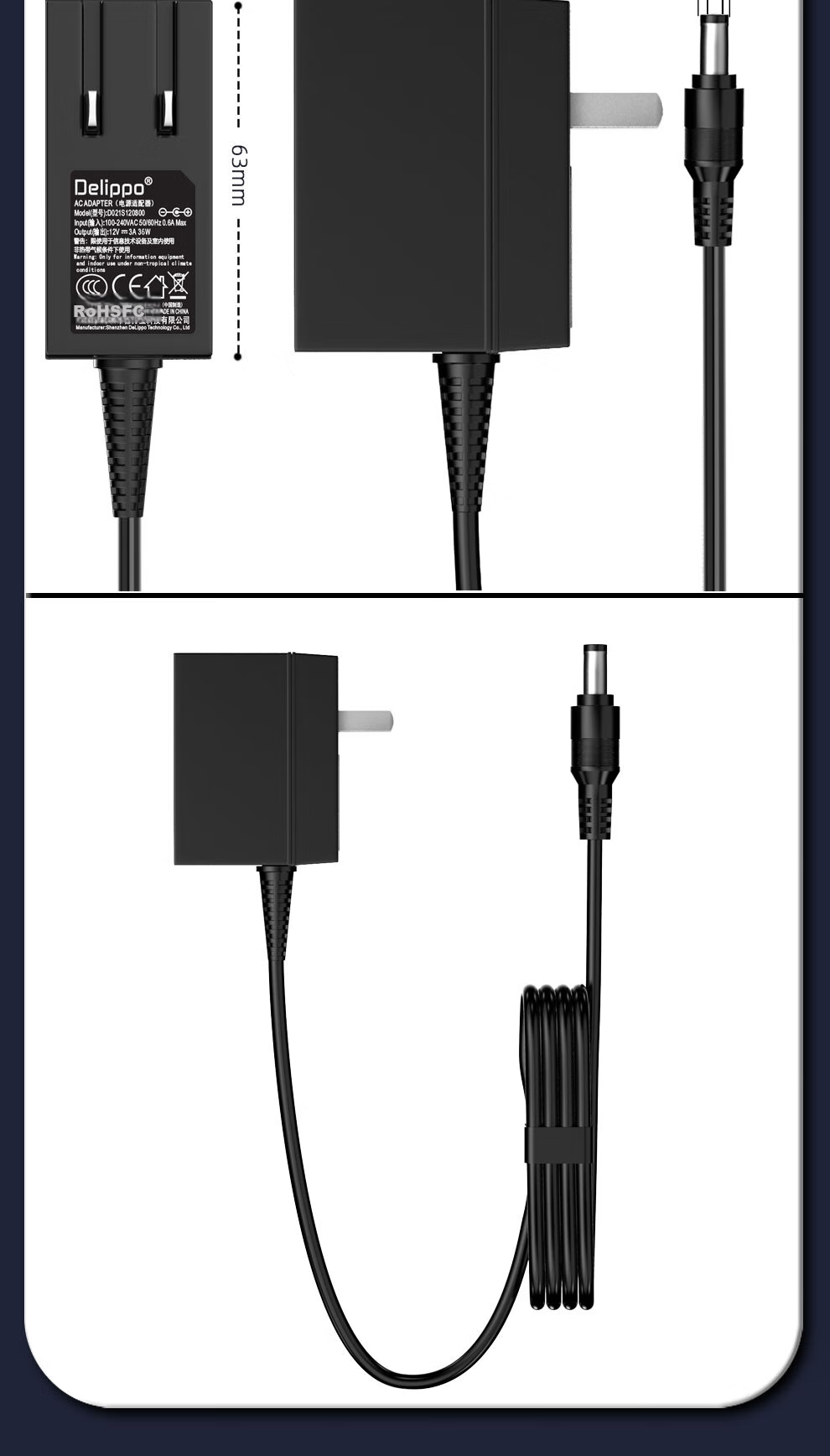 Delippo Compatible with HKC P4000 24P1GF40 M24G3F 21A6 Desktop Computer LCD Monitor Screen, 12V3A2.5A Power Adapter Cable 10