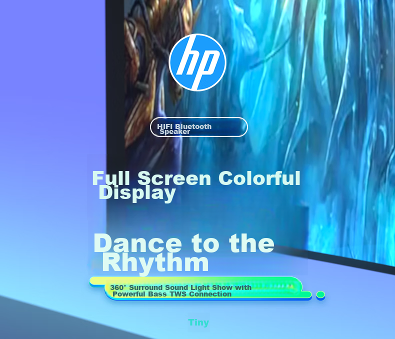 HP S05 Bluetooth Speaker, Dome-Shaped Color-Changing Speaker, Computer And Mobile Phone Home Mini Subwoofer, Small Portable Outdoor Wireless TWS Interconnected Speaker 1