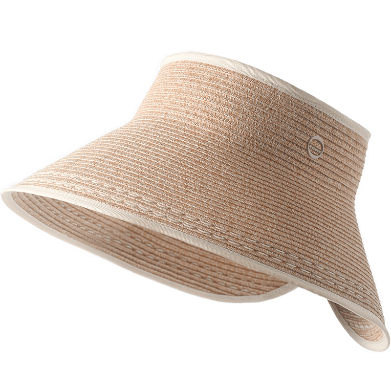 Kenmont Hepburn Style French Open-Top Sun Protection Straw Hat for Women Spring Summer Foldable Wide Brim Full Face Sun Hat KM-6058