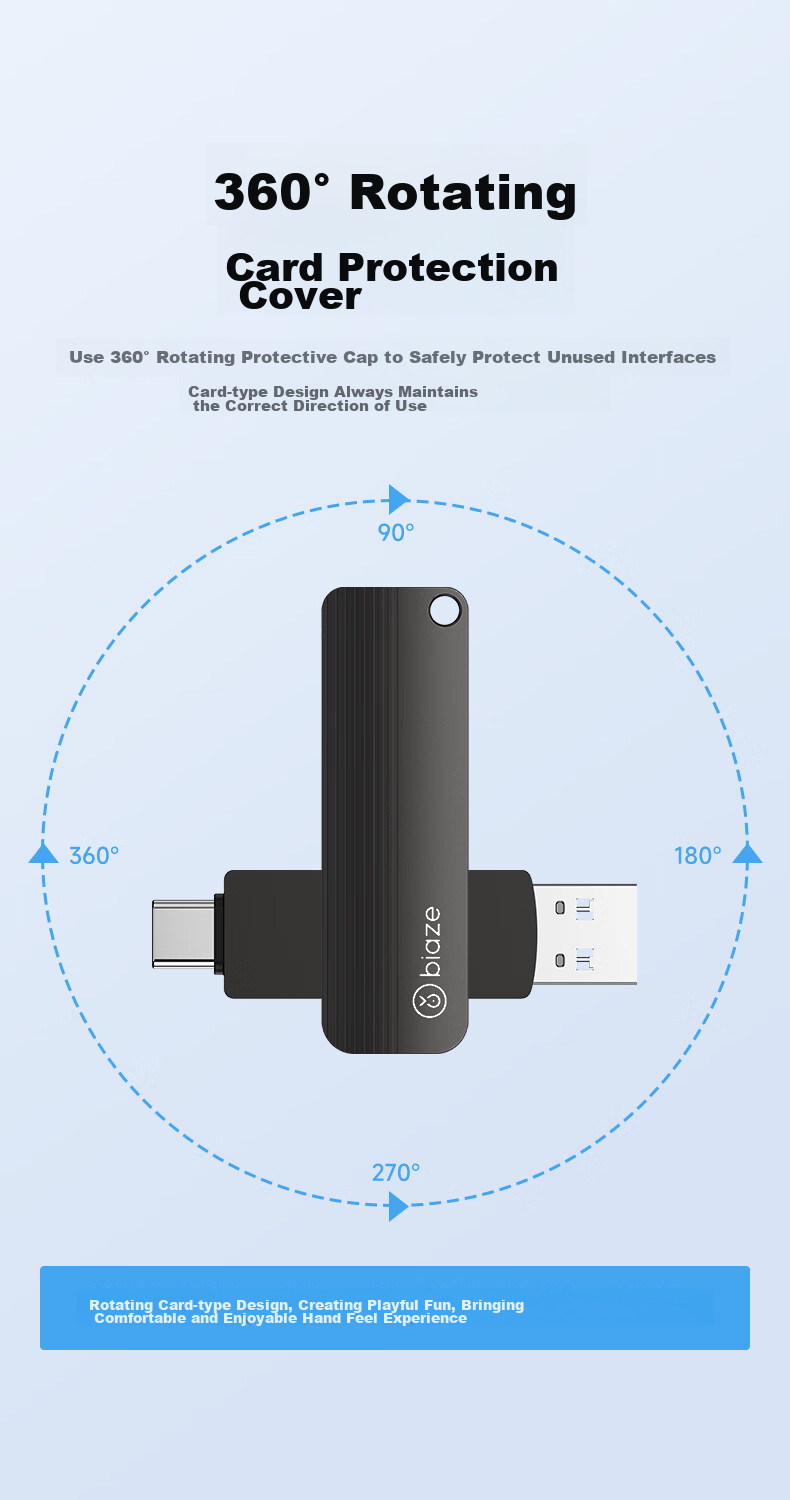 BIAZE 256GB Type-C Dual Interface Phone USB Flash Drive, USB3.2 High-Speed Dual-Purpose USB Drive, Compatible with Android, Apple Phones And Computers, Universal Flash Drive UP-05 10