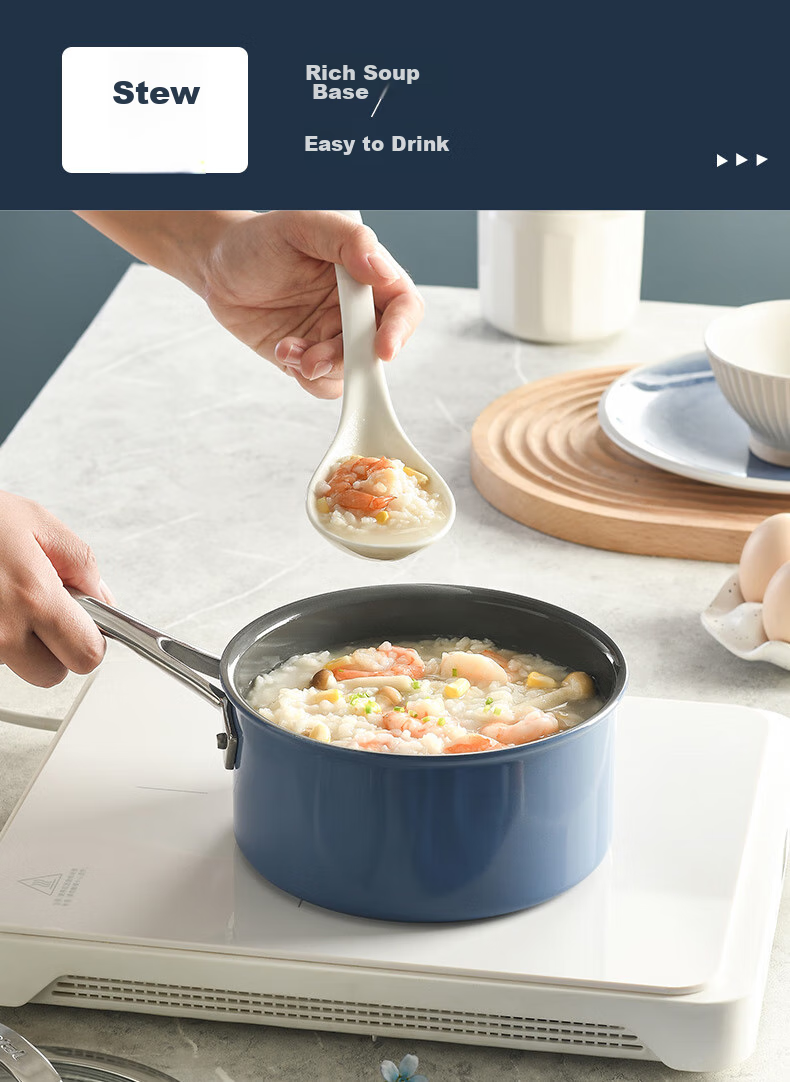 Tefal Milk Pot Star Ceramic Series Single-Person Noodle Pot Baby Food Pot with Ceramic Coating, Compatible with Gas And Induction Cooktops, Double Bottom 19