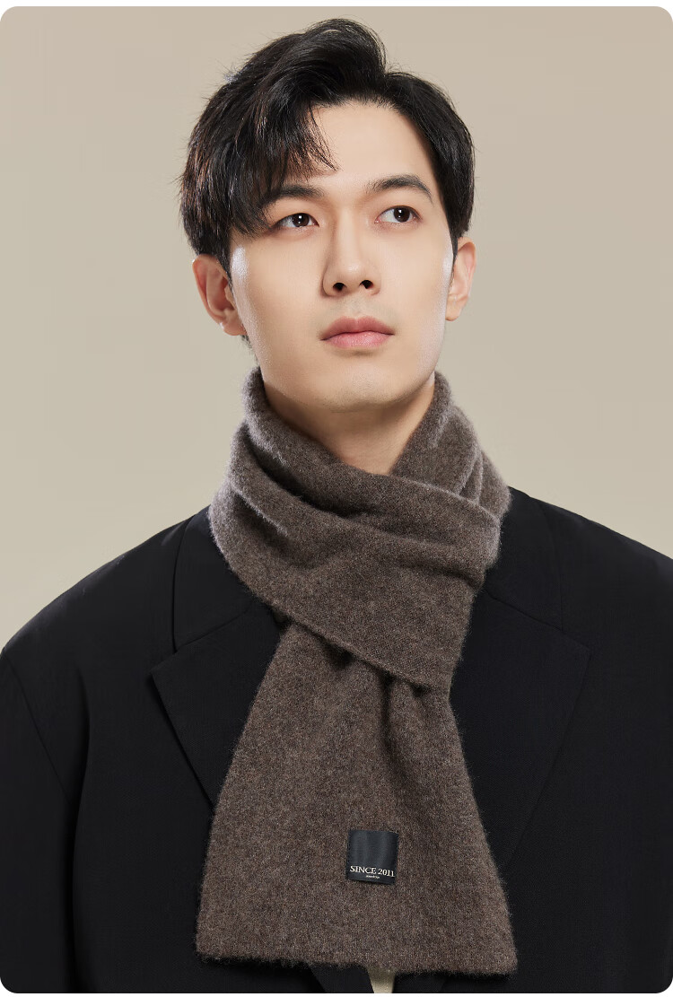 JIUMU 100% Cashmere Scarf for Men, Autumn And Winter Warm Neck Warmer, Gift for Men Or Fathers, Mid-Autumn Festival Birthday Present, Gift Box Packaging 16