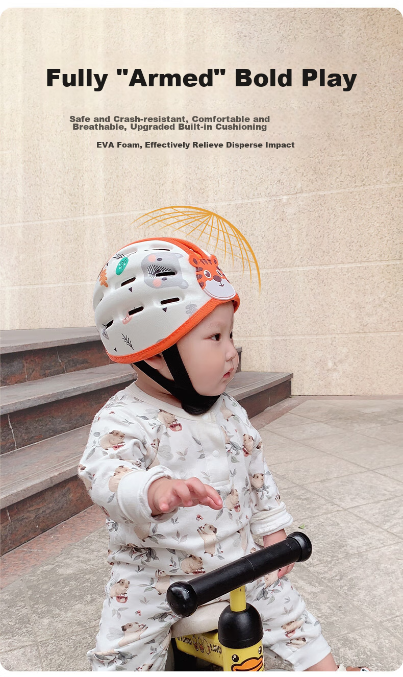 BEIDELI Anti-Fall Hat, Baby Walking Head Protection, Fall Prevention Pillow, Toddler Anti-Collision Device, Little Tiger Style, 1 Piece 3