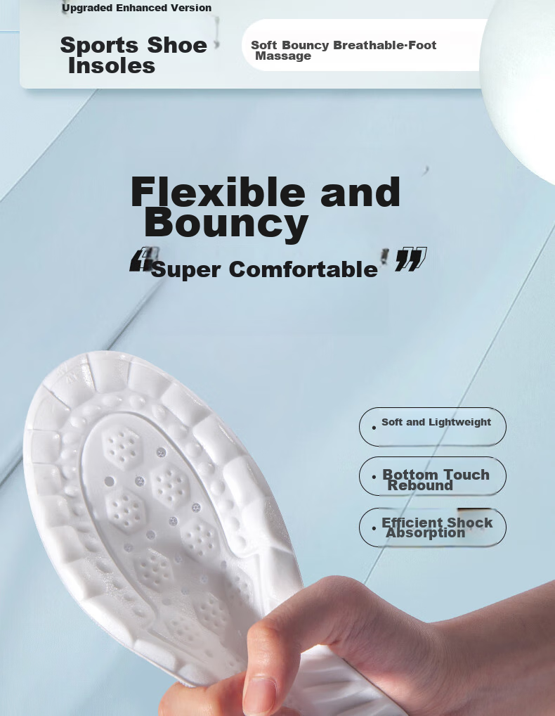 IQGD 2 Pairs of Insoles for Men, Sports Shock-Absorbing Soft Cushioning, Long-Standing Odor-Resistant Breathable Military Training 6039, 2 Pairs Gray, Size 37-38 3