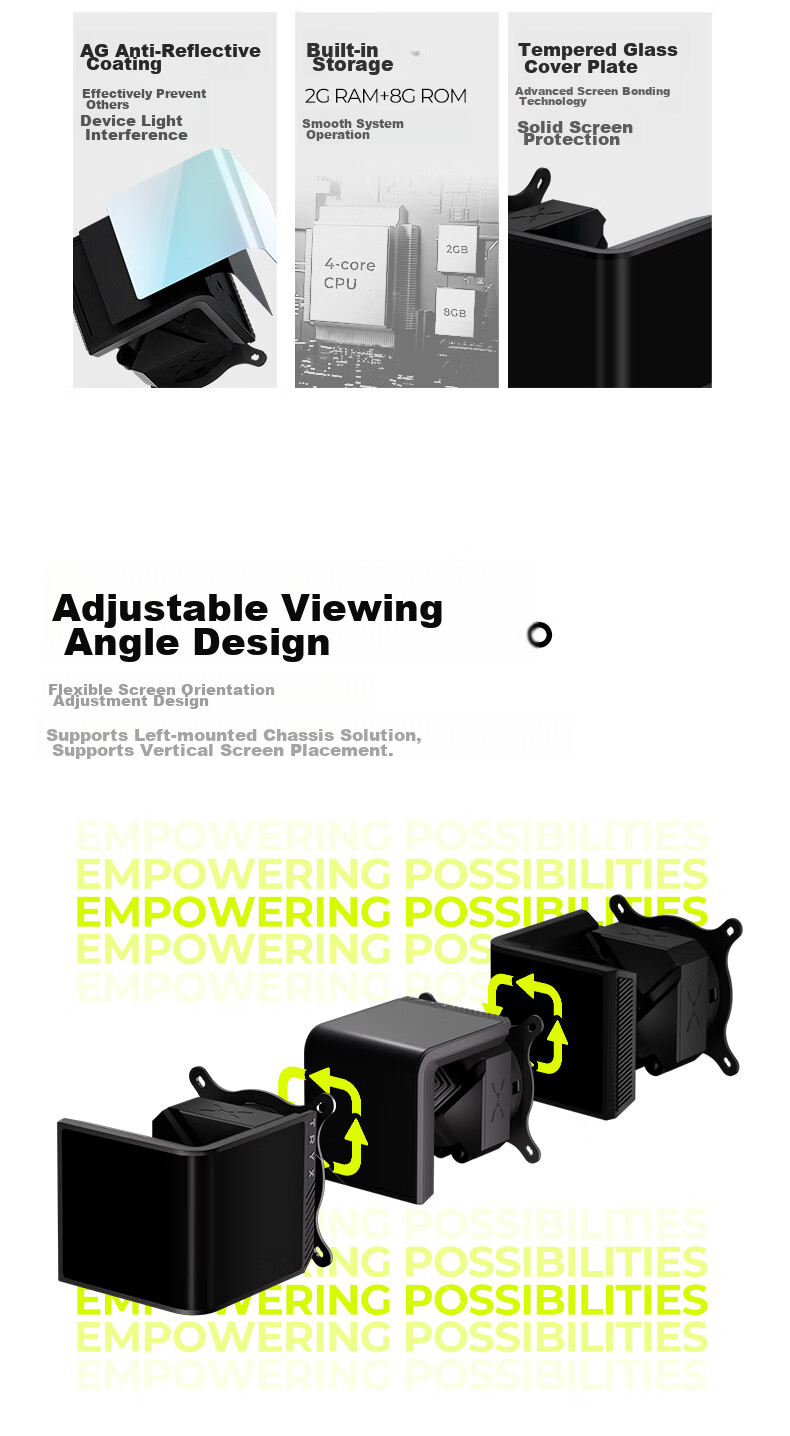 TRYX (Chuangkexingxi) PANORAMA Zheyou SE 360 Water-Cooled CPU Cooler ARGB Black, 6.67-Inch Curved Screen/Asetek/KANALI Software/Naked Eye 3D 7