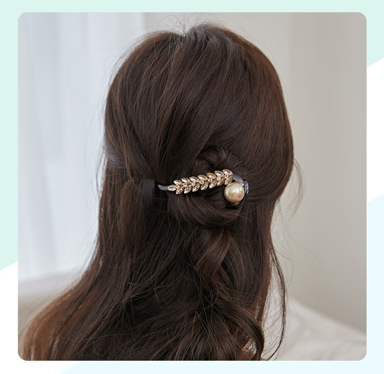 CHIMERA Luxury Wheat Ear Hair Clip Twisted Bun Clip Half-Up Hairpin One-Word Claw Clip Hair Accessory for Women Birthday Gift 4