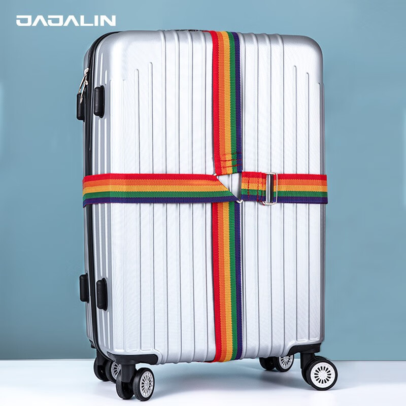 JAJALIN Cross Luggage Strap Suitcase Handle Travel Binding Strap Colorful Elastic Packing Strap Random Color