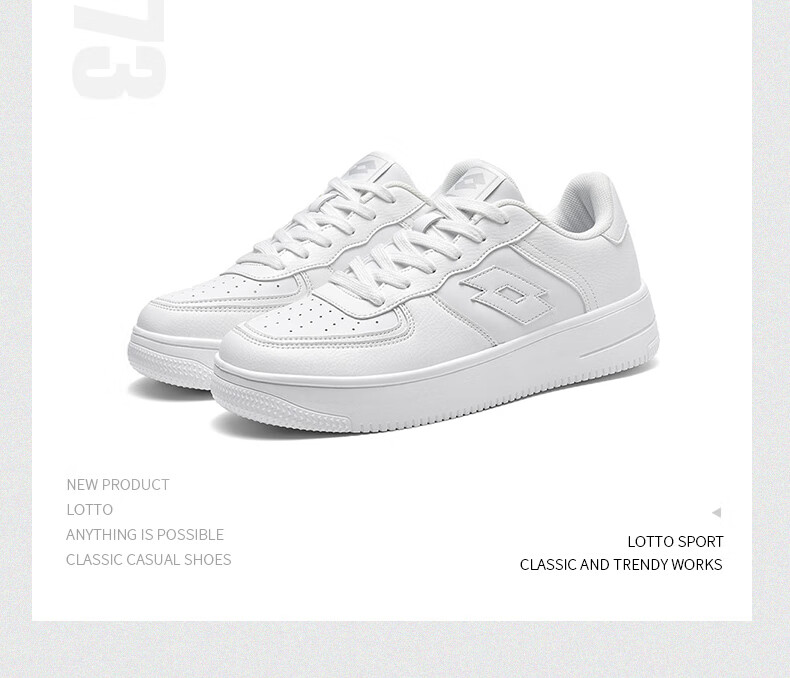 LOTTO Men's Skateboard Shoes with Shock Absorption And Rebound, Soft-Soled Lightweight Versatile Low-Top Casual Sneakers 8035 White/black 41 6
