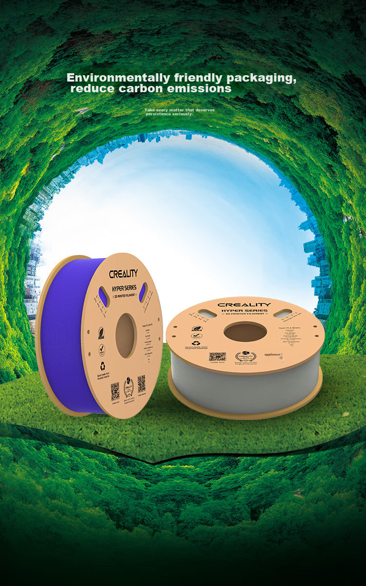 Creality 3D Printing Consumables Hyper-PLA High-Speed Printing High-Toughness Easy-To Eco-Friendly Filament Intelligent Parameter Recognition 1kg Blue 7