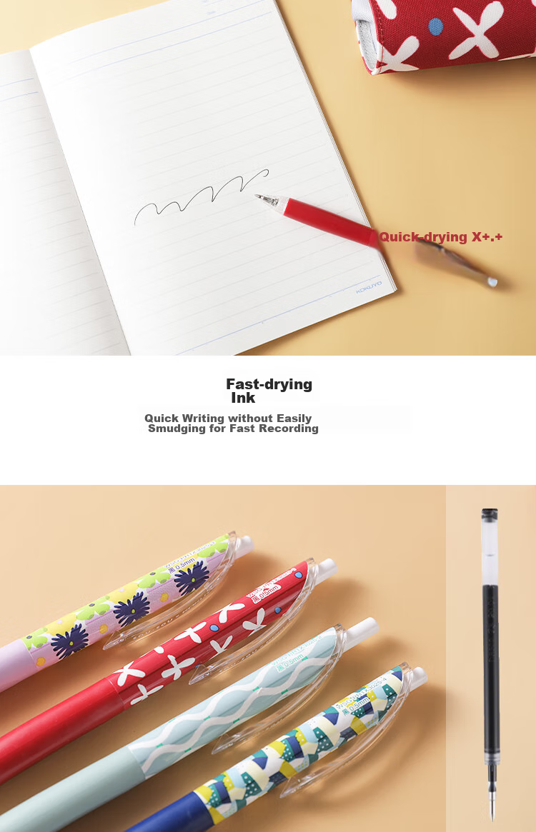 KOKUYO SOUSOU Collaboration Retractable Gel Pen, Office Signing Pen, 0.5mm Black Ink Refill, Beiguo 1 Piece, WSG-PR1X3025 8