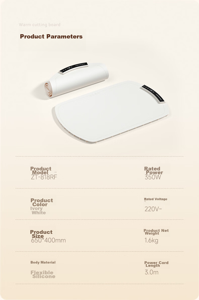 PADEFU Flexible Food Warming Plate, Household Food Warmer, Compatible with All Cookware, Foldable Heating Board, Multifunctional Table Mat 14