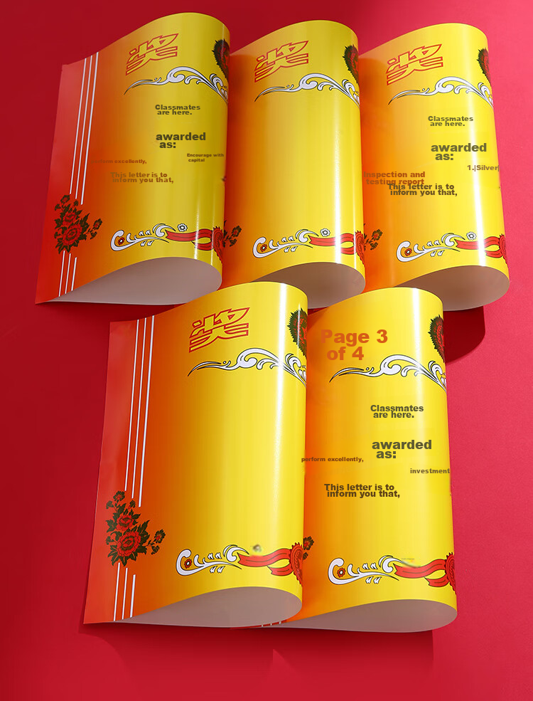 Kingdee A4 Certificate Paper for Awards And Recognition, Suitable for Primary And Secondary School Students' Commendation Certificates And Teachers' General Honorary Certificates, Thick Double-Sided Coated Paper, 50 Sheets/Pack 5