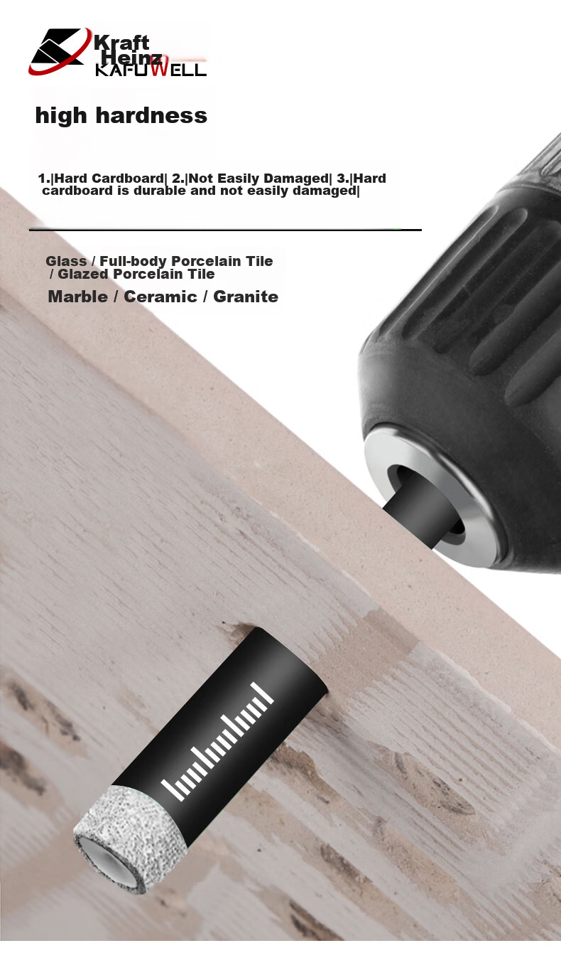Kafuweier 3-Piece Diamond Tile Drill Bit Set, Glass And Ceramic Hole Cutter, Hexagonal Shank, 6-8 AI4615 1